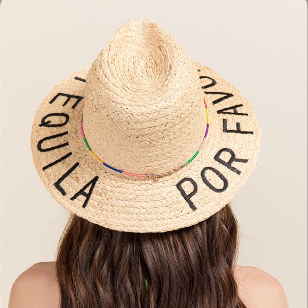 ‘Tequila Por Favor’ Straw Panama Hat